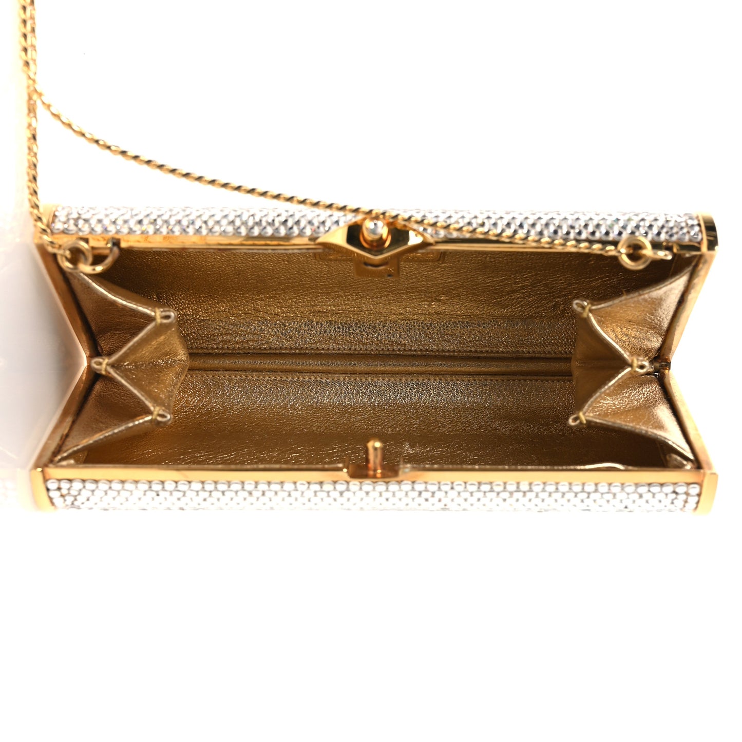 Swarovski Crystal Minaudiere Clutch Silver Gold
