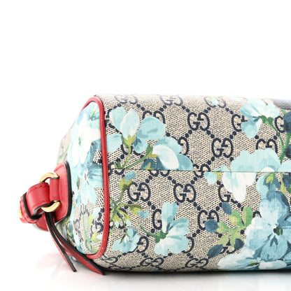 Gucci GG Supreme Monogram Blooms Mini Boston Navy Blue Hibiscus 9 of 11