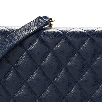 Chanel Caviar Quilted Boy Wallet On Chain WOC Navy 9 of 16