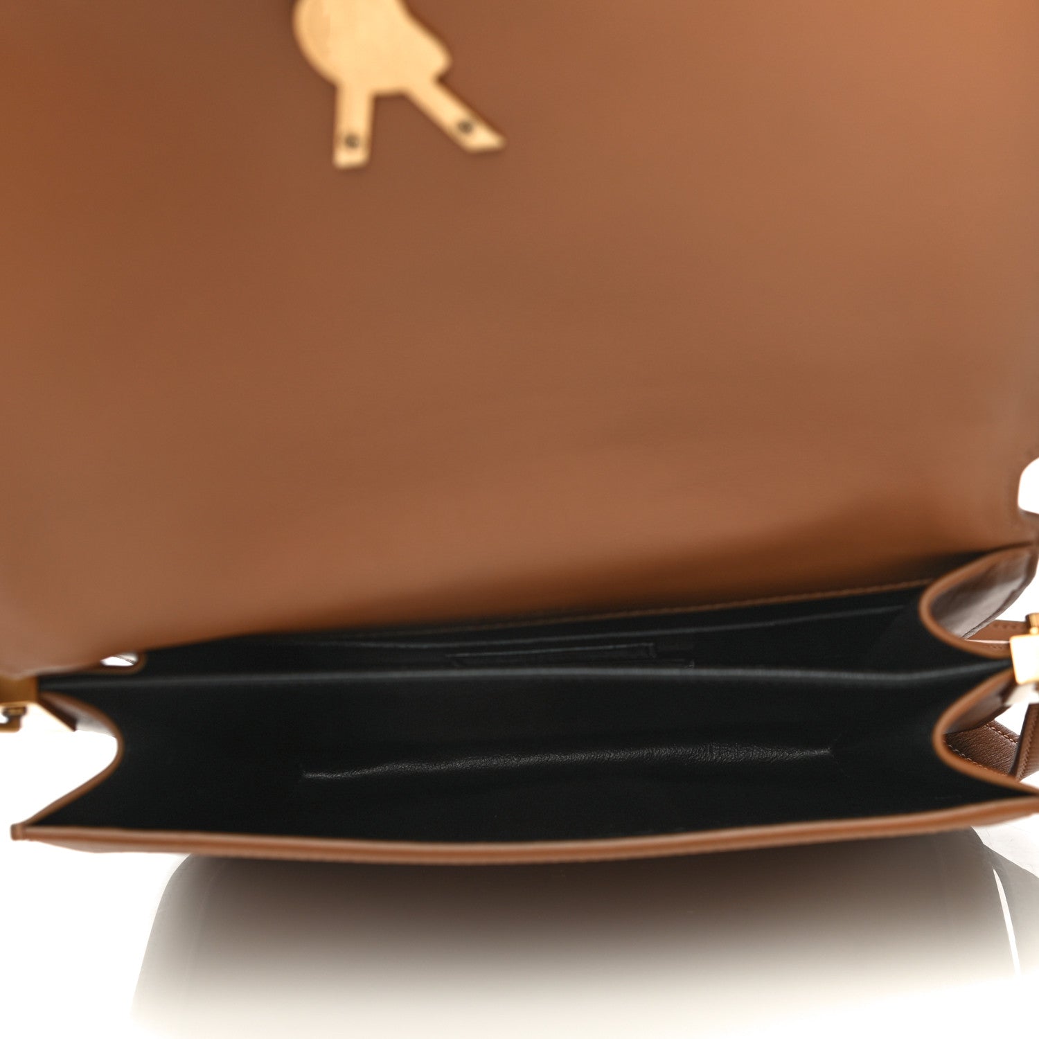 Saint Laurent Suede Smooth Calfskin Monogram Medium Solferino Soft Satchel Cinnamon 5 of 11