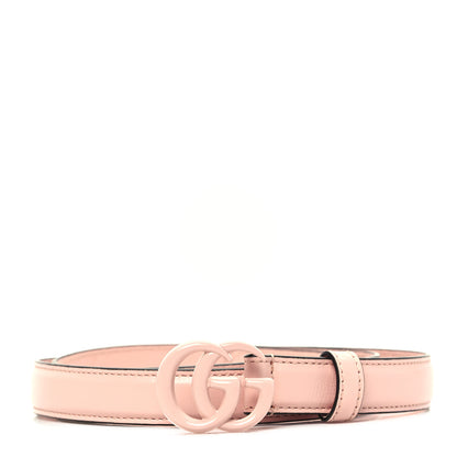 Gucci Azalea Calfskin Enamel Monochrome Double G 20mm Belt 90 36 Perfect Pink 1 of 6