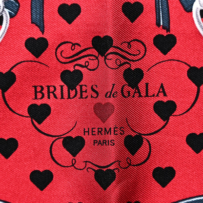 Hermes Silk Brides De Gala Love Pocket Square Canard Rouge Blanc 2 of 4