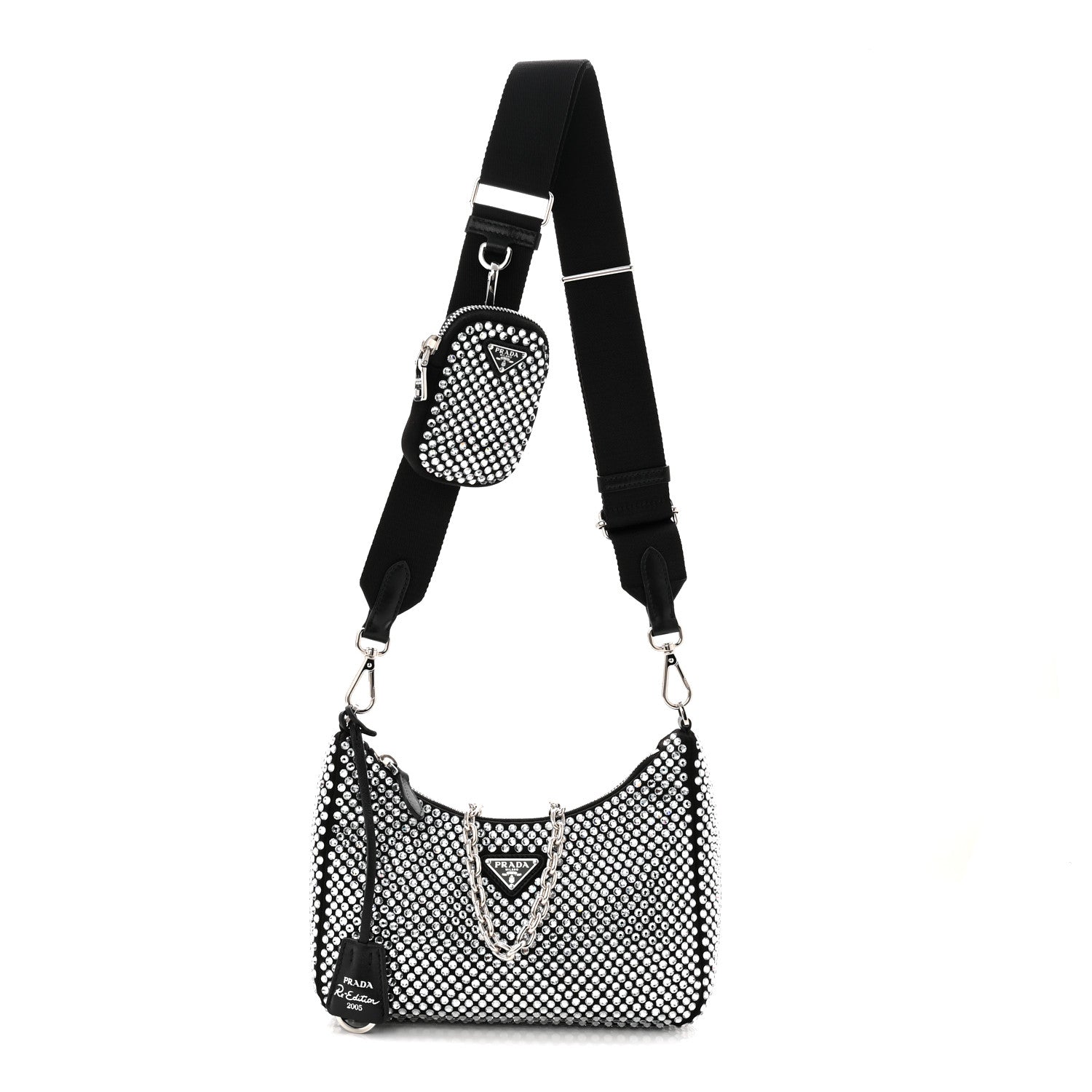 Prada Satin Crystal Re-Edition 2005 Shoulder Bag Cristal 1 of 10