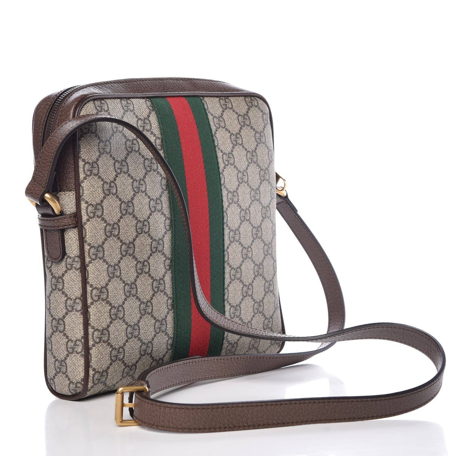Gucci GG Supreme Monogram Web Small Ophidia Messenger Bag Brown 3 of 7