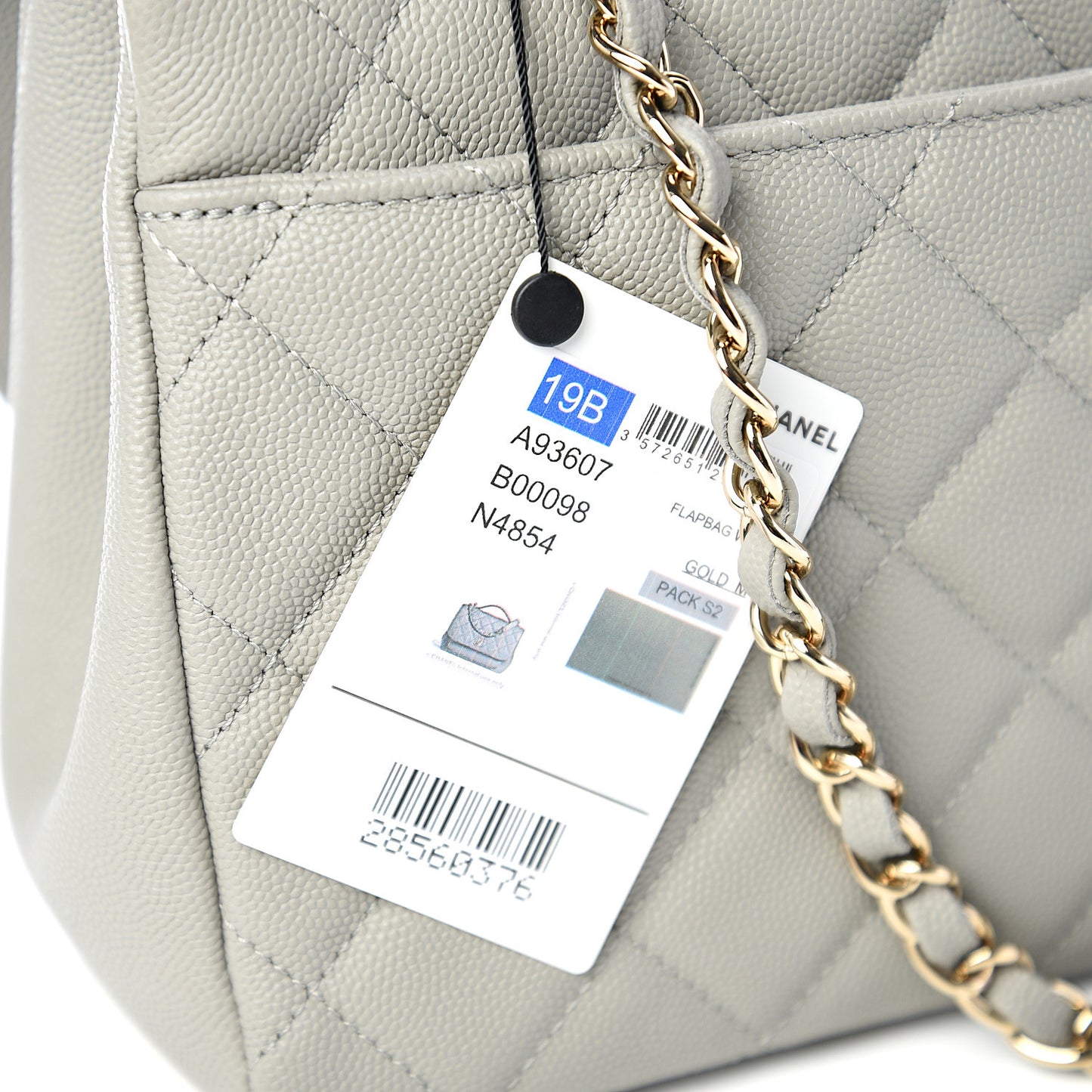 Caviar Quilted Medium Business Affinity Flap Grey