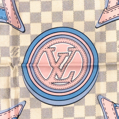 Louis Vuitton Cotton Damier Azur Straps Bandana Scarf Multicolor 2 of 3