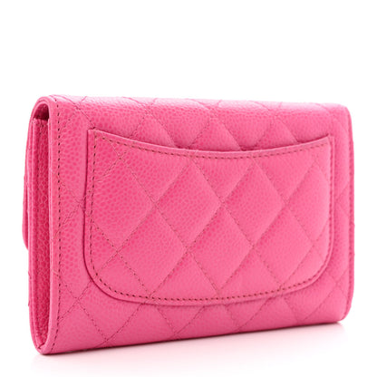 Chanel Caviar Quilted Small Flap Wallet Pink 3 of 11