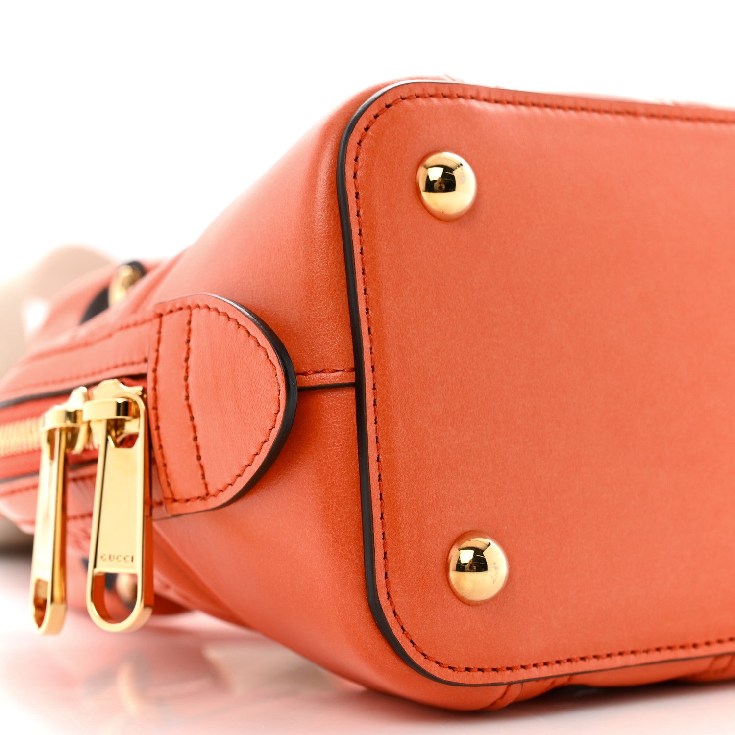Gucci Calfskin GG Matelasse Mini Top Handle Bag Spring Orange Natural 9 of 12