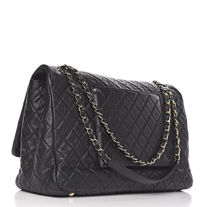 Chanel Calfskin Quilted XXL Travel Flap Bag Black 3 of 10