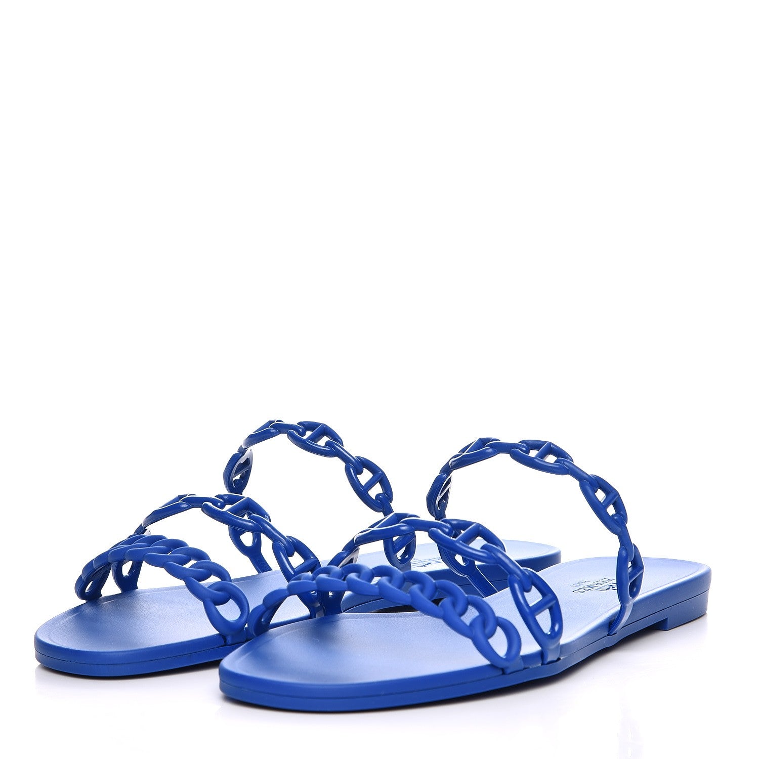 Hermes Rubber Chaine d'Ancre Rivage Sandals 38 Bleu Smalt 2 of 8