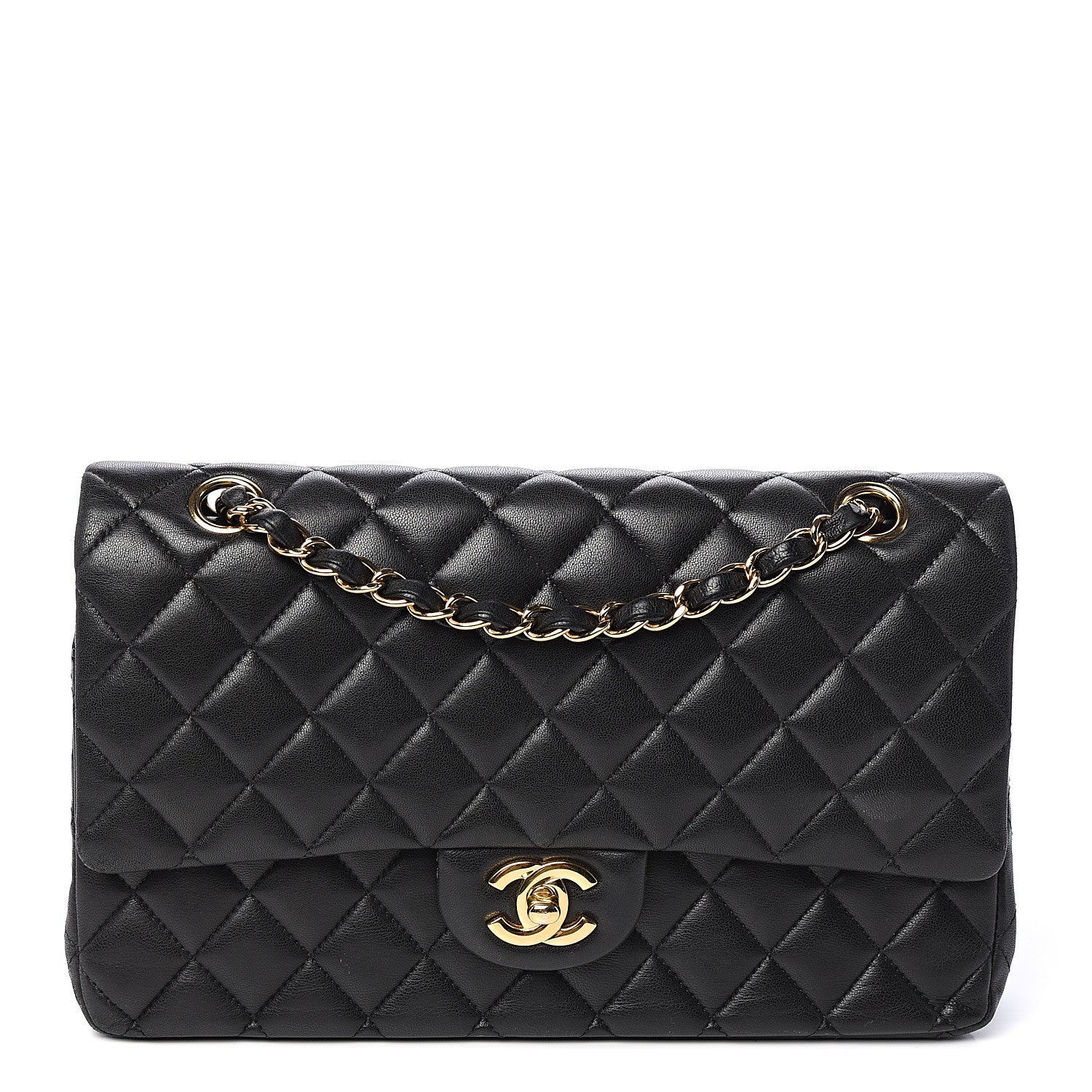 Chanel Lambskin Quilted Medium Double Flap Black 1 of 12