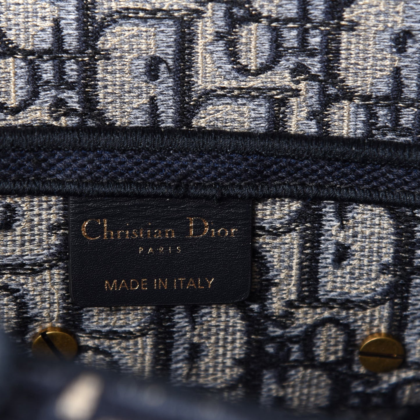 Oblique Embroidered Saddle Bag Blue