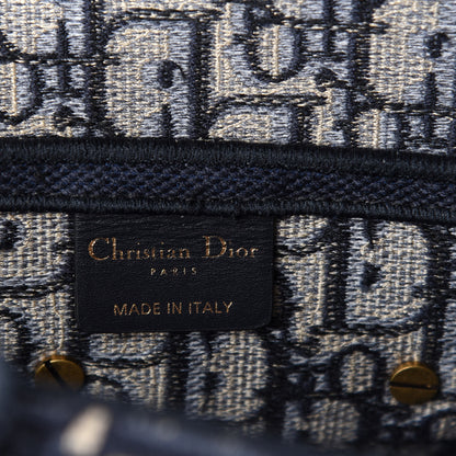 Christian Dior Oblique Embroidered Saddle Bag Blue 9 of 13
