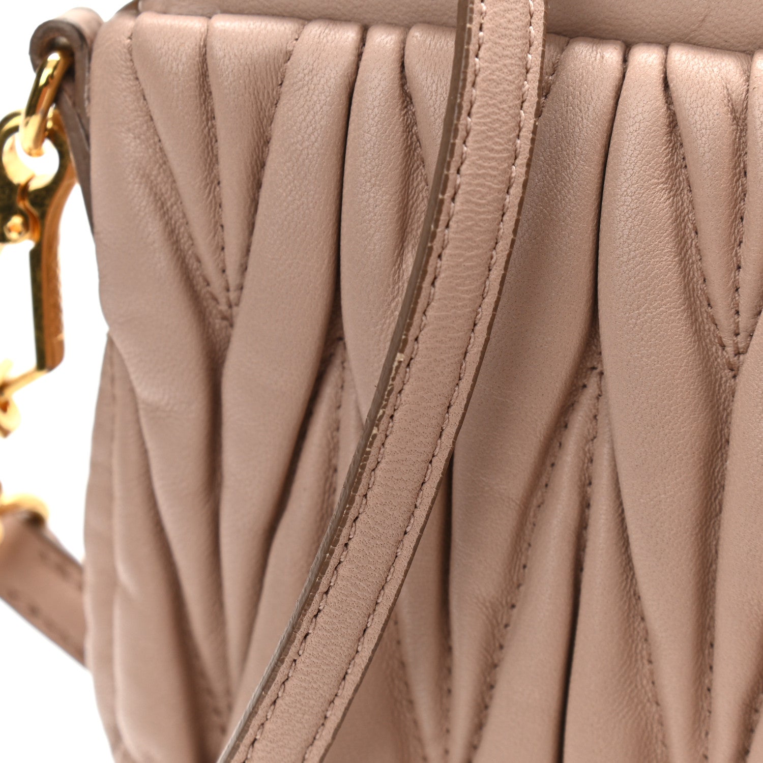 Miu Miu Nappa Matelasse Crossbody Clutch Cammeo 13 of 16