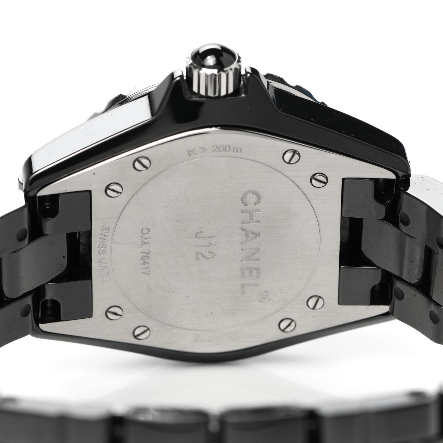 Chanel Stainless Steel Ceramic Diamond Dial 33mm J12 Quartz Watch Black 4 of 5