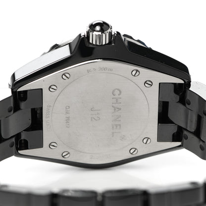Chanel Stainless Steel Ceramic Diamond Dial 33mm J12 Quartz Watch Black 4 of 5