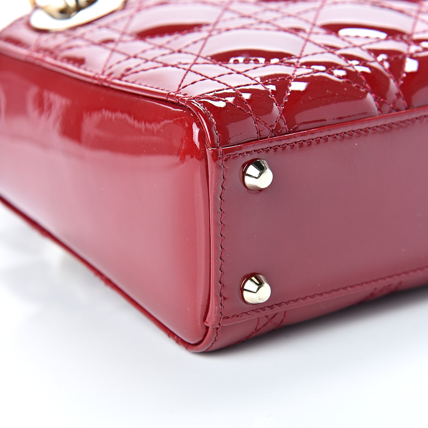 Christian Dior Patent Cannage Mini Lady Dior Red 8 of 10