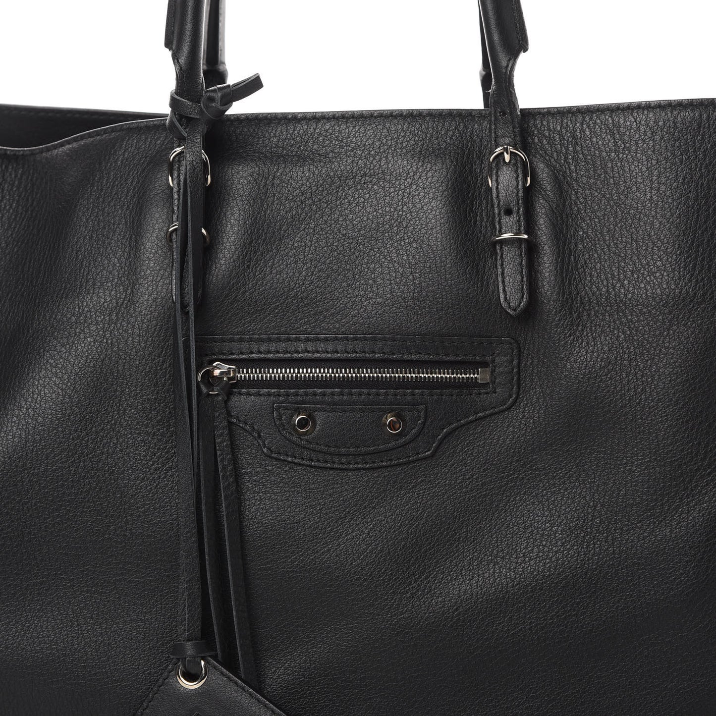 Supple Calfskin Papier A4 Zip Around Tote Black