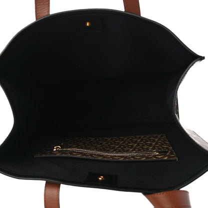 Burberry E-Canvas Monogram Stripe Medium Portrait Tote Bag Bridle Brown 5 of 9
