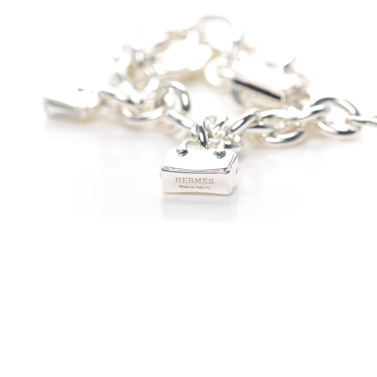 Sterling Silver Five Bags Amulette Charm Bracelet LG