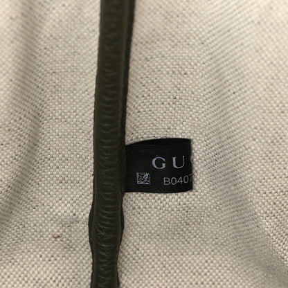 Gucci Monogram Jumbo GG Calfskin Web Large Shopping Tote Dark Green 8 of 10