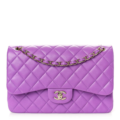 Chanel Caviar Quilted Jumbo Double Flap Purple 1 of 10