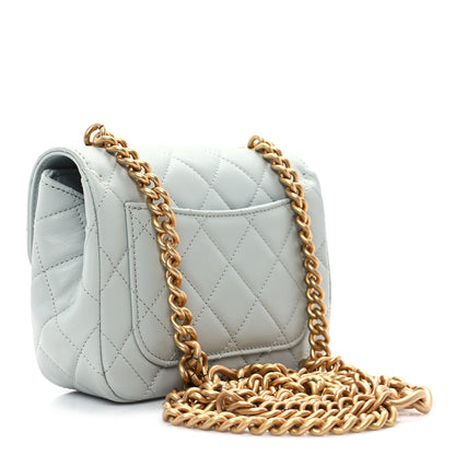 Chanel Grained Calfskin Quilted Flap Light Blue 2 of 11