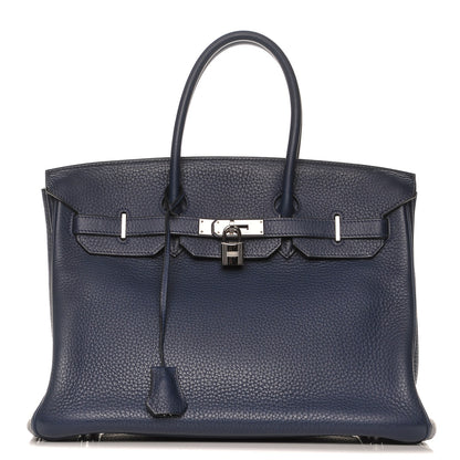 Hermes Taurillon Clemence Birkin 35 Bleu Abysse 1 of 27