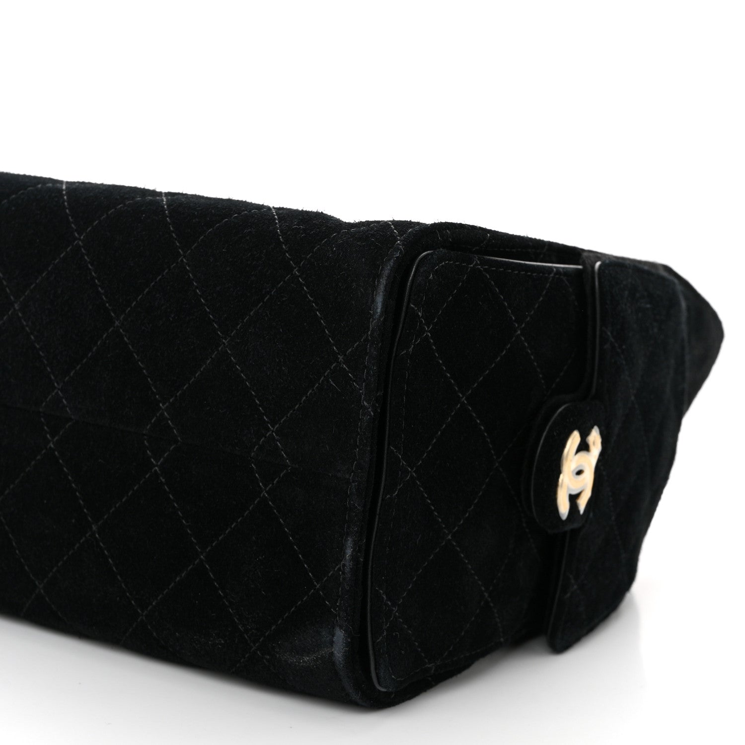 Chanel Suede Quilted Small Chanel 25 Handbag Black 1727444