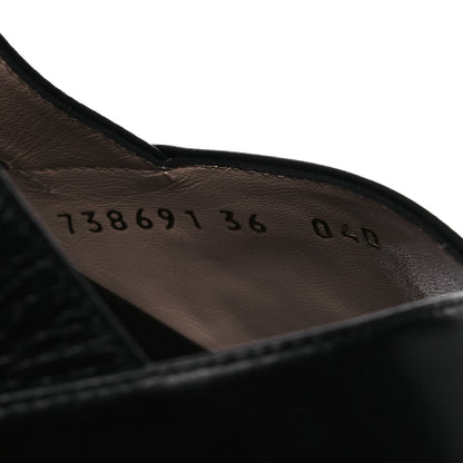 Gucci Logo Calfskin Slingback Sandals 36 Black 10 of 12