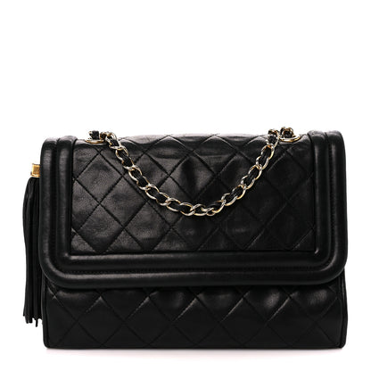 Chanel Lambskin Quilted Tassel Flap Black 1 of 12