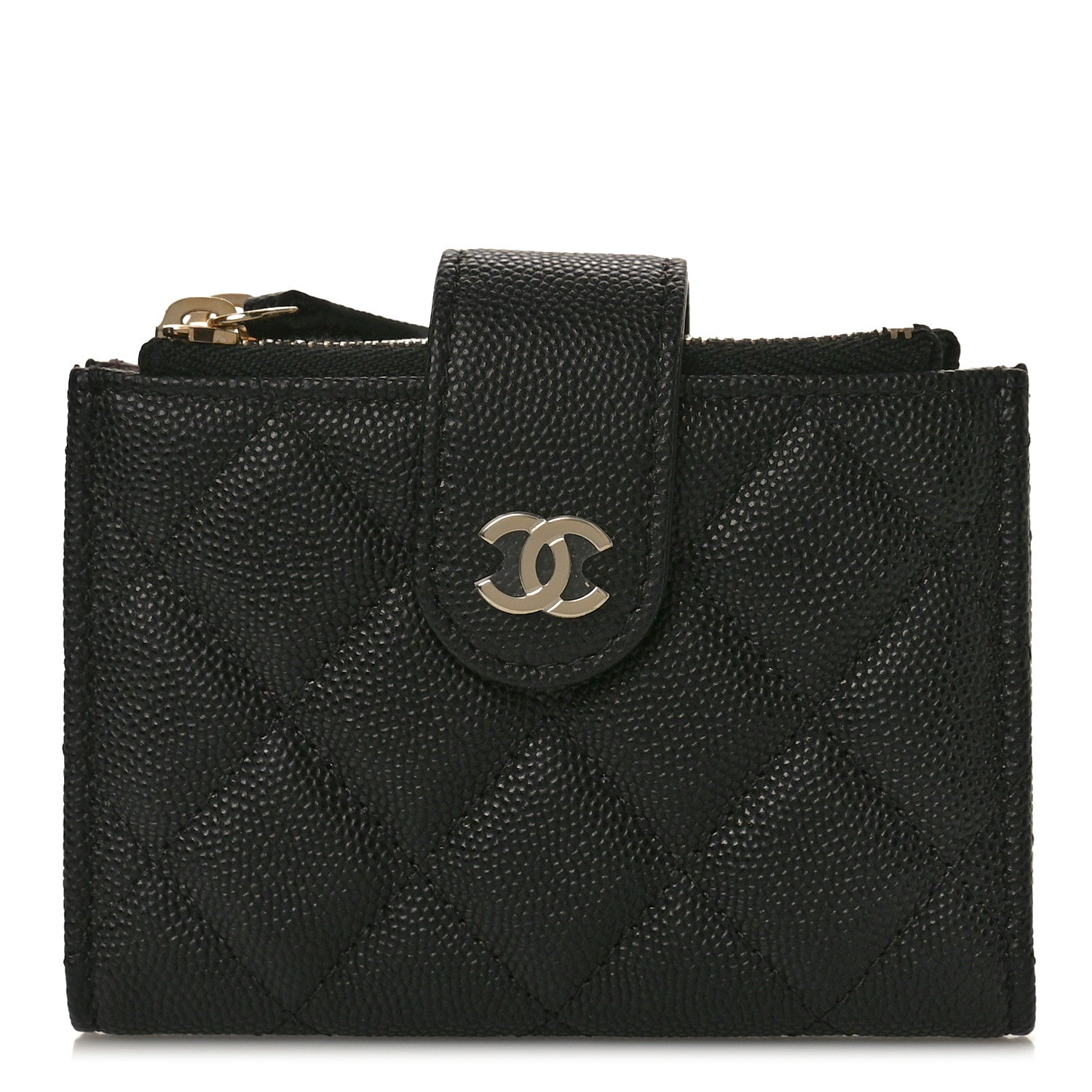 Chanel Caviar Quilted Compact Zipped Pocket Wallet Black 1 of 9