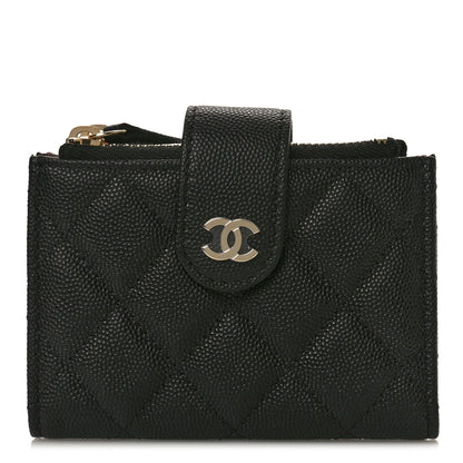 Chanel Caviar Quilted Compact Zipped Pocket Wallet Black 1 of 9