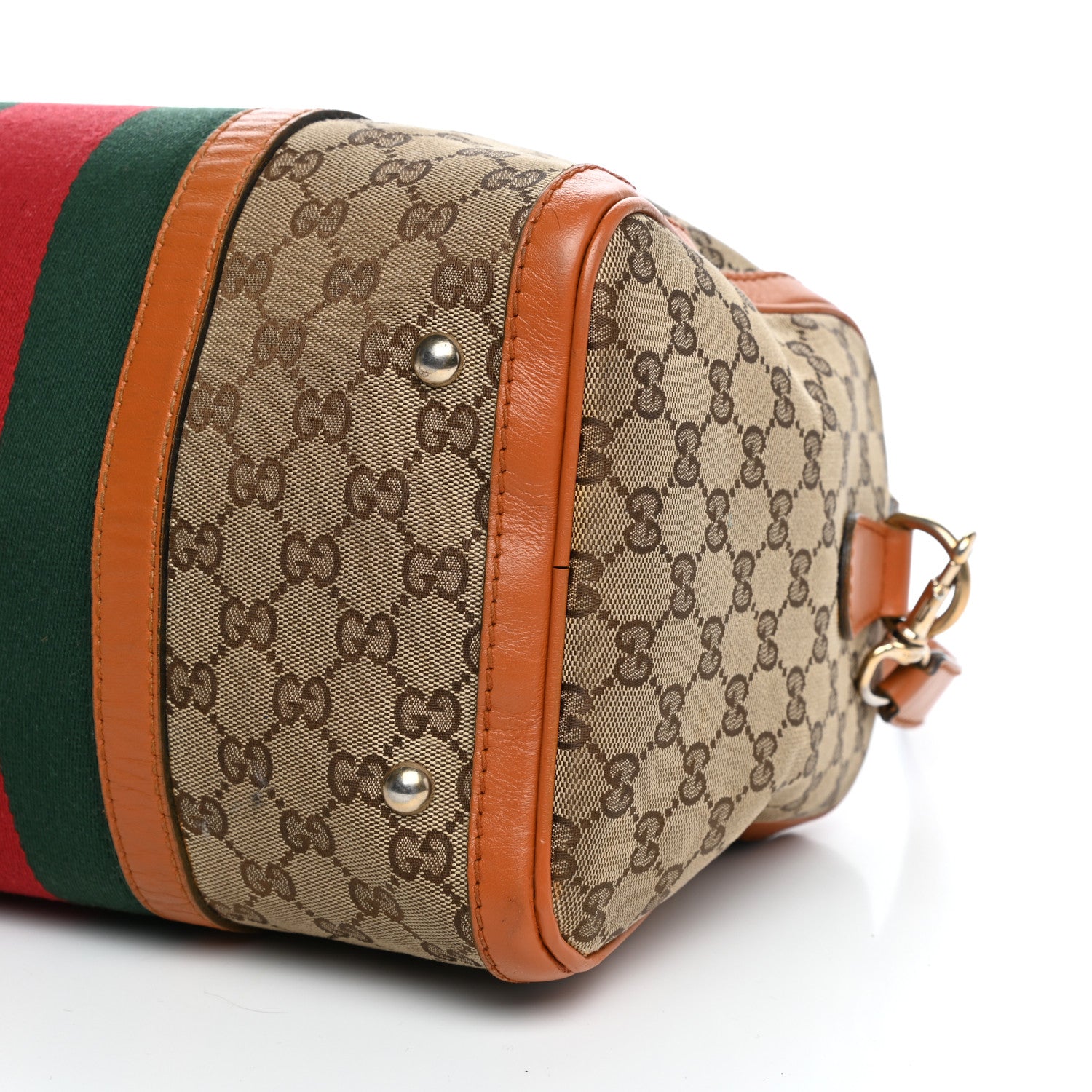Gucci Monogram Vintage Web Medium Boston Tobacco 9 of 15