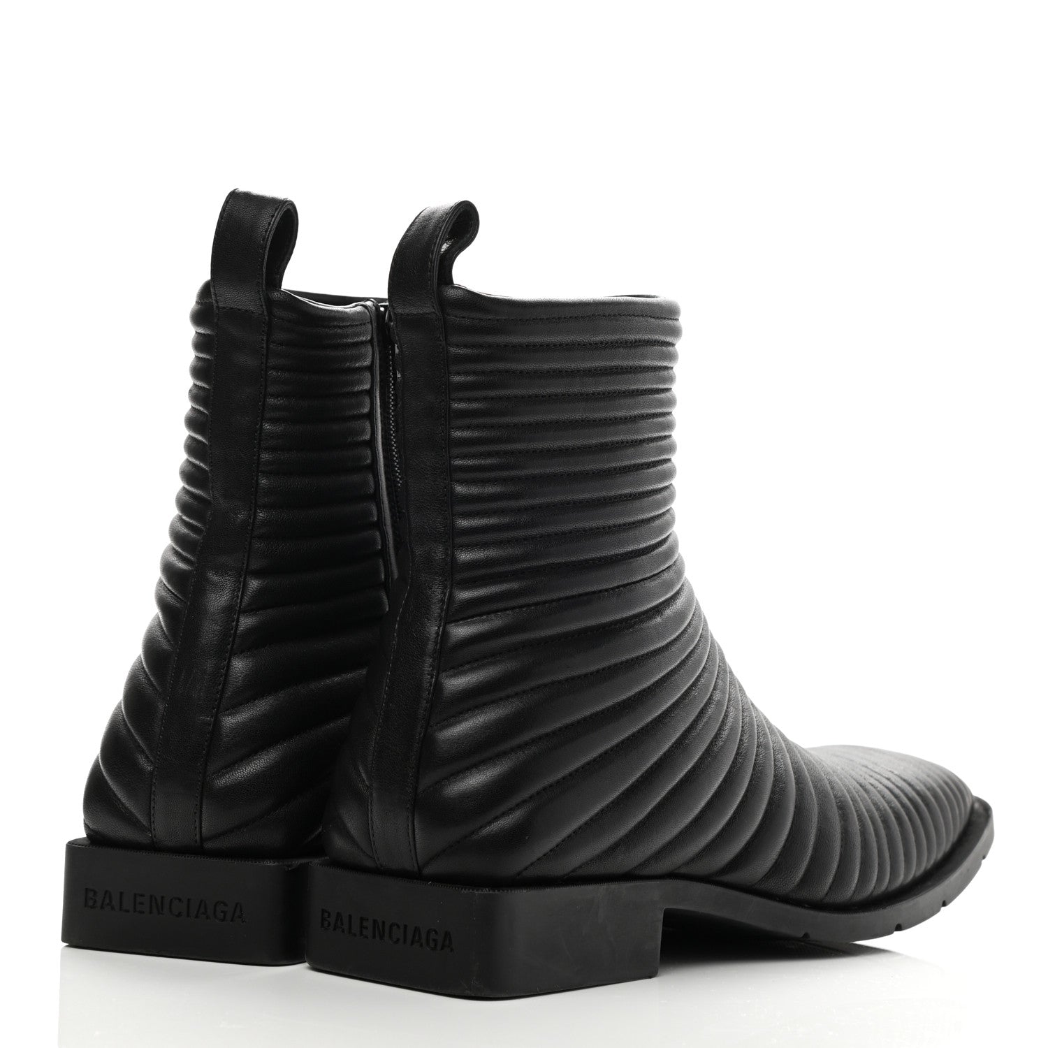 Balenciaga Calfskin Padded Quilted Ankle Boots 41 Black 4 of 8