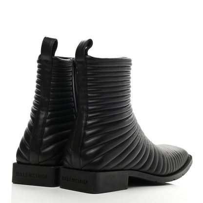 Balenciaga Calfskin Padded Quilted Ankle Boots 41 Black 4 of 8