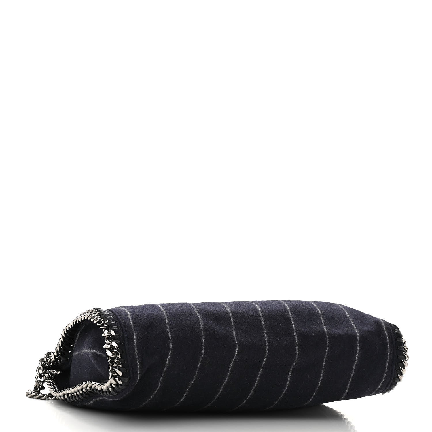 Stella McCartney Wool Stripe Falabella Fold Over Tote Navy 3 of 8