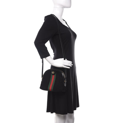 Gucci Suede Patent Web GG Small Ophidia Dome Shoulder Bag Black 2 of 10