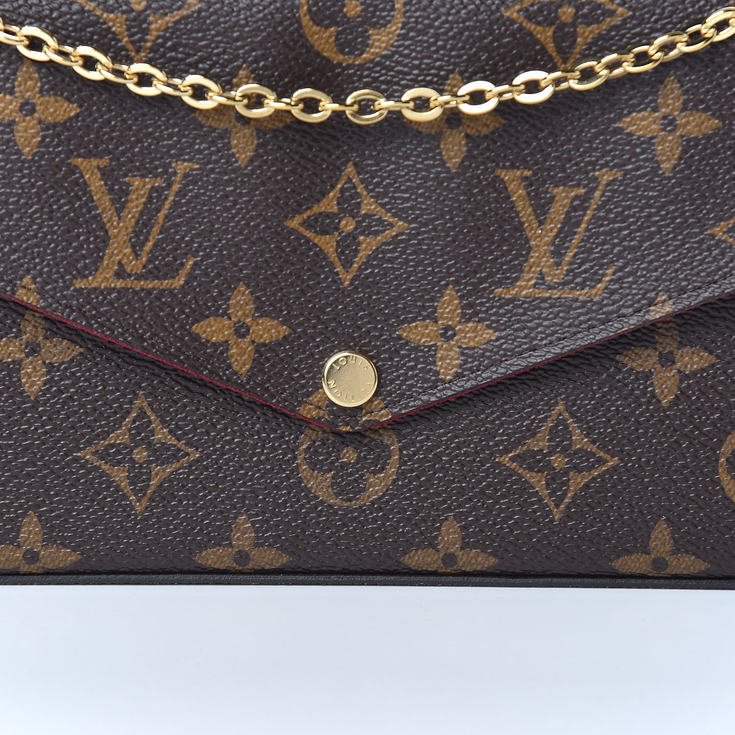 Louis Vuitton Monogram Pochette Felicie Chain Wallet Fuchsia 11 of 12