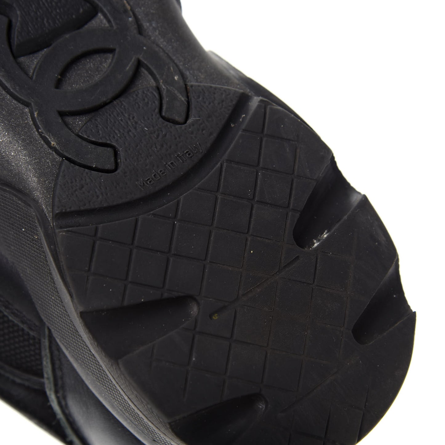 Toile Suede Calfskin CC Sneakers 35.5 Black