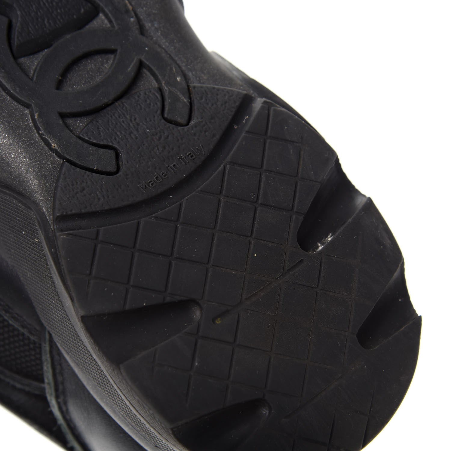 Chanel Toile Suede Calfskin CC Sneakers 35.5 Black 9 of 15