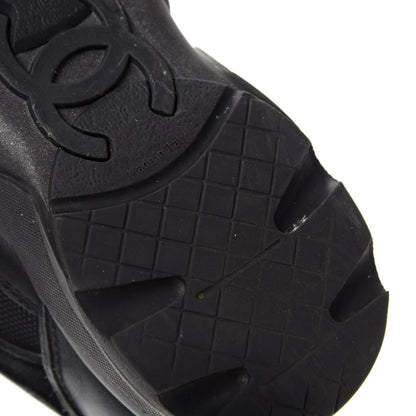 Chanel Toile Suede Calfskin CC Sneakers 35.5 Black 9 of 15