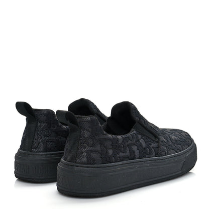 Christian Dior Shiny Technical Fabric Oblique Embroidered Womens Solar Slip On Sneakers 37.5 Black 4 of 9