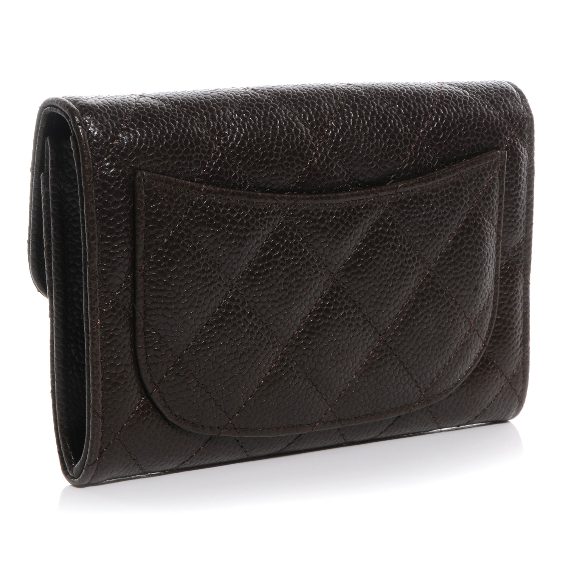 Chanel Caviar Medium Compact Wallet Brown 3 of 9