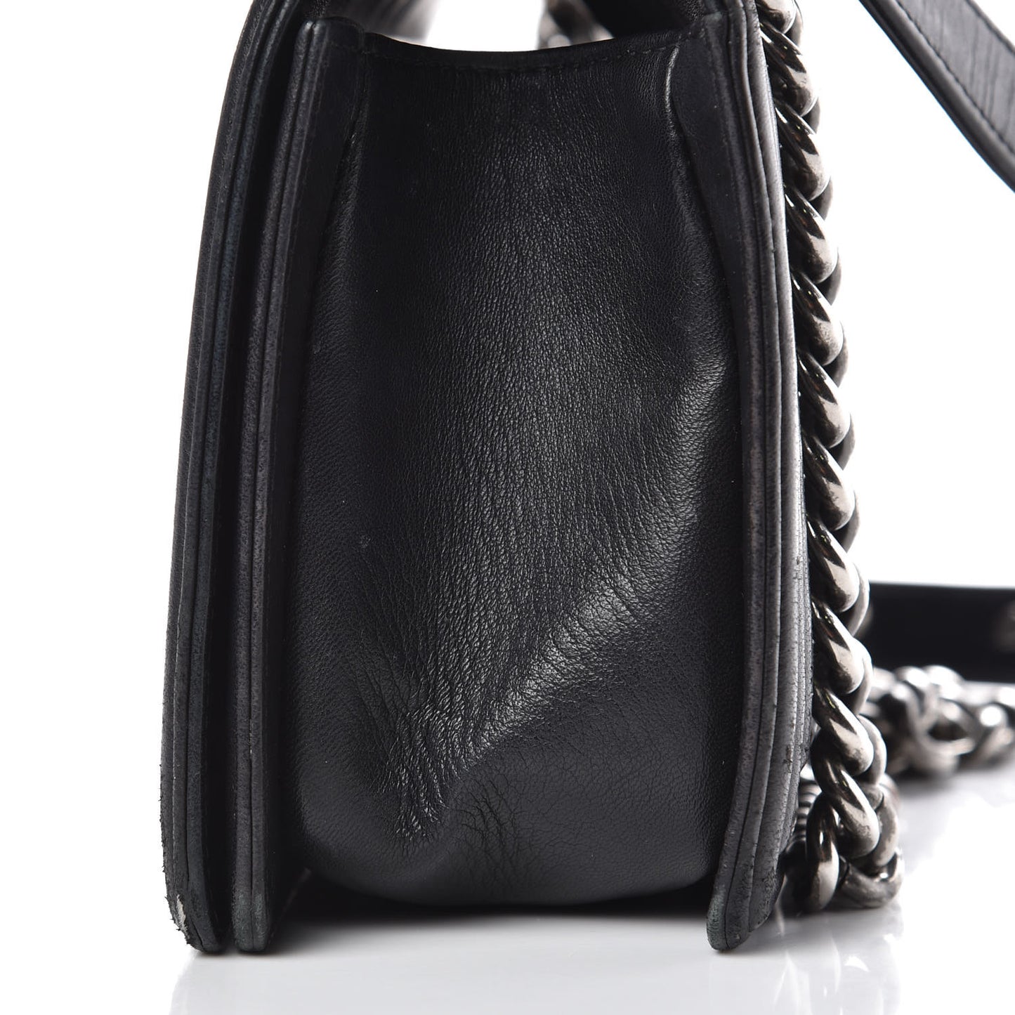 Lambskin Quilted Medium Boy Flap Black