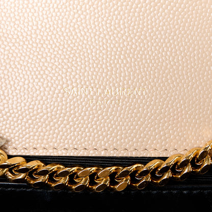 Saint Laurent Grain De Poudre Small Monogram Kate Satchel Dark Beige 6 of 12