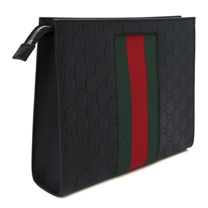 Gucci Guccissima Signature Web New Web Cosmetic Case Black 3 of 11