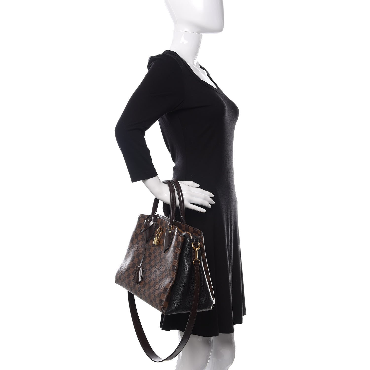 Louis Vuitton Cuir Taurillon Damier Ebene Normandy Black 3 of 11
