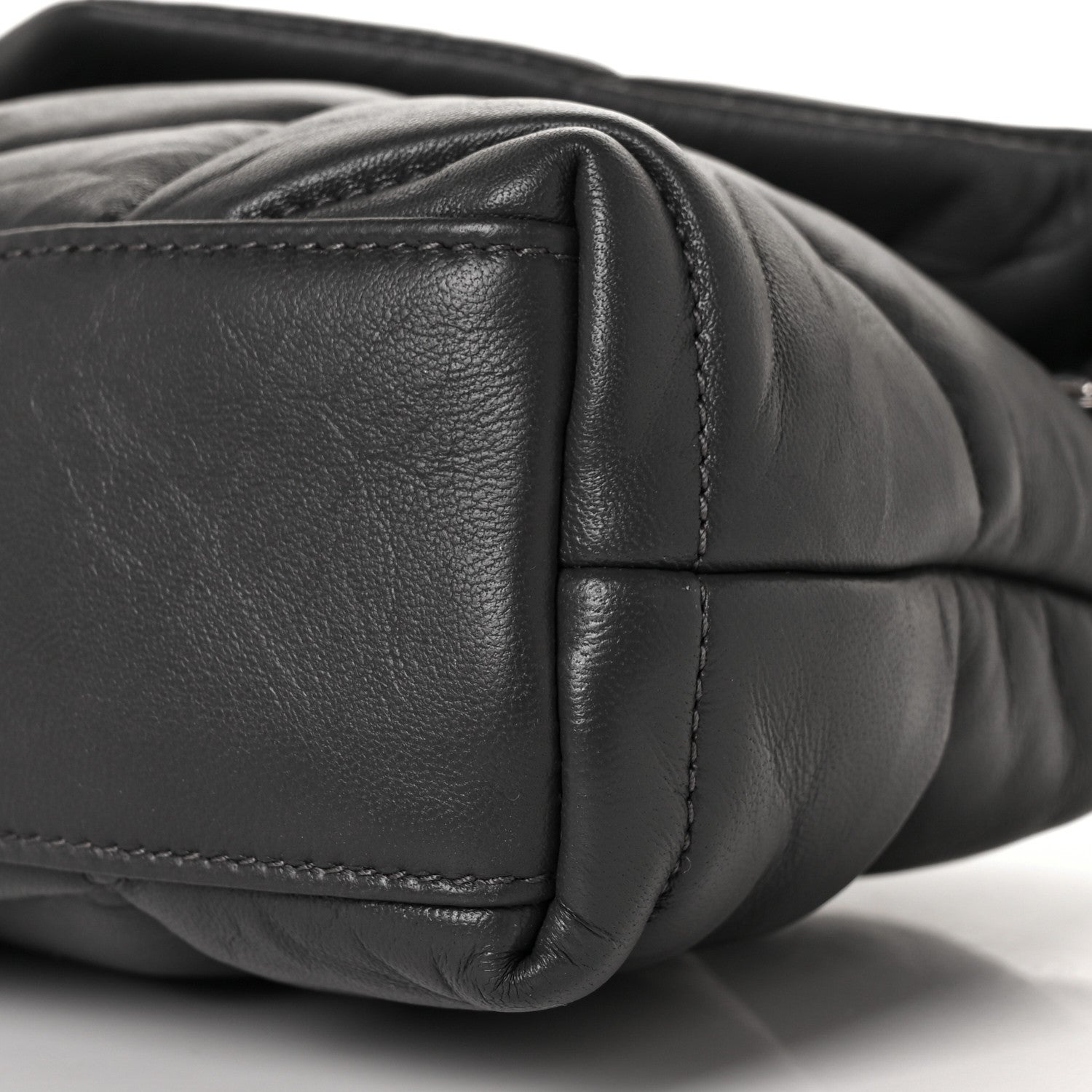 Saint Laurent Lambskin Quilted Toy Loulou Puffer Monogram Chain Satchel Storm 8 of 8