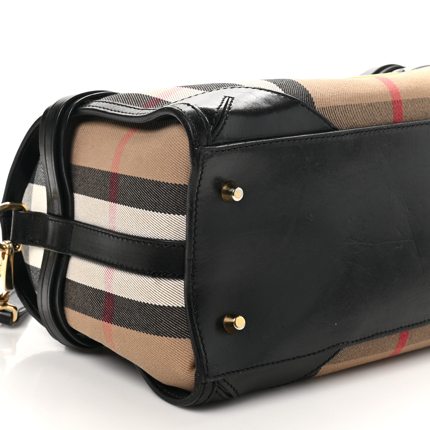 Burberry House Check Bridle Calfskin Medium Alchester Bowling Bag Black 8 of 10